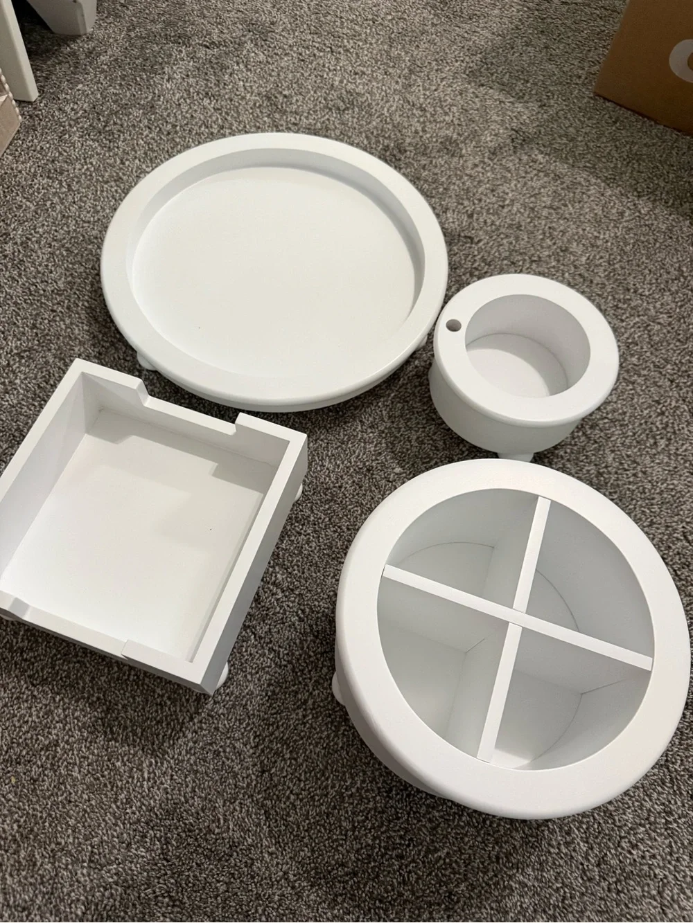 White Decorative Organizer Set - 4 Piece